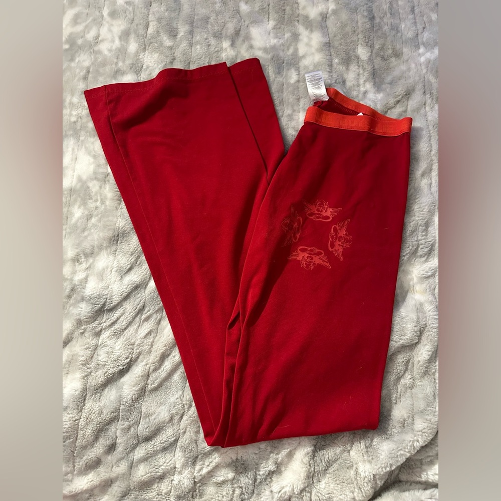 Boys Lie Red Logo Waist Flare Pants